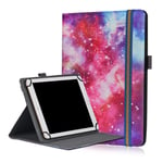 SINSO Universal Case for 7-8 Inch Tablet, Stand Folio Case Cover for All 7-8 Inch Tablet (Samsung Tab, iPad Mini, Fire 7-8,Lenovo Tab E7 7",Huawei MediaPad M5 Lite 8" & Other 7-8" Tablets), Galaxy