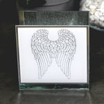 Angel Wings Glitter Sparkle Mirrored Glass Candle Tea Light Decorative Holder