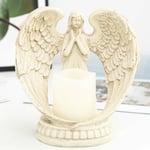 European Style Resin Angel Electronic Candle Holder Feather Wings Ornaments Home