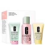 CLINIQUE 3 Step SKIN Care Set  moisture Exfoliate soap New, Women