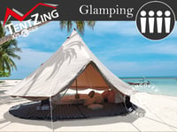 Glampingtält för glamping, TentZing®, 4x4m, 4 Pers, Sand