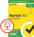 Norton 360 Standard 1 Device 1 Year 2024 + Secure VPN - 10GB - 5 Minute Email