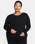 Nike Sportswear Chill Knit Women's Tight Scoop-Back Long-Sleeve Mini-Rib Top (Plus Size)