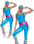 Exercise Barbie Ladies Costume Licensed Jumpsuit Fancy Dress Barbie Girl