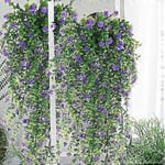 Artificiella Artificiella Hängande Blommor Artificiella Blomrankor Chlorophytum Plast Artificiella Blommor Utomhusblommor FLYE241213 Blå