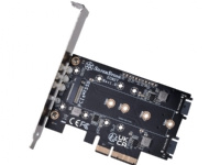Silverstone SST-ECM27 M.2/SATA-adapterkort, PCIe 4.0, 1x M-Key, 2x SATA 6G - Låg profil