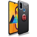 Samsung Galaxy M21/M30s - Hybrid cover m/Kickstand & indbygget magnetisk plade - Sort/rød