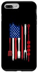 Coque pour iPhone 7 Plus/8 Plus Cool USA Drapeau Américain Humour Barbecue Griller Barbecue Design