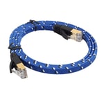 JIAOCHE 1m Gold Plated CAT-7 10 Gigabit Ethernet Ultra Flat Patch Cable for Modem Router LAN Network, Built with Shielded RJ45 Connector