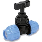 Blueseal 32 mm t-rör med ventil, PN16, PP/POM