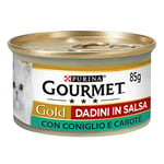 Purina Gourmet Gold Dadini in Salsa Nourriture pour Chats avec Lapins et carotes, 24 Latex de 85 g