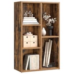 VASAGLE Bibliothèque, Étagère, Meuble de Rangement avec 5 Compartiments, Étagère sur Pied, Bibliothèque Cubique, pour Salon, Bureau, Salle à Manger, Marron Rustique LBC025X01