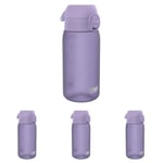 Ion8 Kids Water Bottle, 350 ml/12 oz, Leak Proof, Easy to Open, Secure Lock, Dishwasher Safe, BPA Free, Carry Handle, Hygienic Flip Cover, Easy Clean, Odour Free, Carbon Neutral, Light Purple