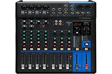 Yamaha MG10XUF Mixing Console - Compact Mixer with 10 Input Channels, SPX Digital Effects, USB Audio Functions and D-PRE Mic Preamps (Fader Version), Black