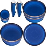 Denby Natural Canvas Large Mug Set of 2 & 1048879 2 Plates, Imperial Blue 