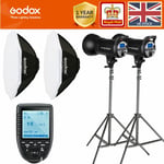 2*Godox SK300II 300W 2.4G Flash Strobe +softboxes+light stands +Xpro-trigger Kit