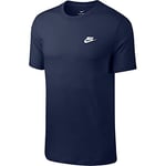 NIKE Men's Sportswear Club T shirt, Midnight Navy/White, S UK