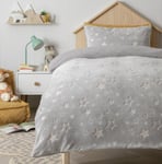 Argos Home Glow in The Dark Fleece Grey Bedding Set- Toddler