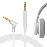 Geekria QuickFit Audio Cable Compatible with JBL LIVE 400BT, LIVE 650BTNC, TUNE 600BTNC, TUNE 700BT, E55BT, E50BT, E45BT, E40BT Headphones Cable, 2.5mm AUX Replacement Stereo Cord (White 5.6FT)