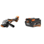 AEG - Meuleuse 18V Brushless 125 mm (Sans Batterie) - Moteur Haute Performance - Réglage du Carter & Batterie Pro Lithium 18 V PRO18V 4,0 Ah Compatible avec Tous Les Outils PRO18V et SUBCOMPACT