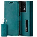 SURAZO Étui de Protection Fin magnétique pour Redmi Note 13 Pro 5G - en Cuir véritable - avec Compartiment pour Cartes - Protection RFID - À Rabat - Turquoise