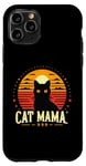 Coque pour iPhone 11 Pro Chat noir Maman Mama Retro Wildlife Happy Mother's Day 2024