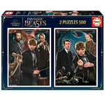 Educa - Puzzle Fantastic Beasts | Lot de 2 Puzzles de 500 pièces chacun. Taille assemblée : 34 x 48 cm. Comprend la Colle Fix Puzzle. A partir de 11 Ans (19492)