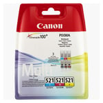 Genuine Canon CLI-521 Multi Pack Cyan,Magenta,Yellow Ink Pixma MP630 MP640 MP980