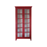 Englesson Stockholm vitrinskåp röd, vit rygg, 2 dörrar
