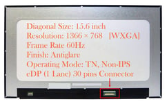 15.6" Dell Latitude 3520 LED HD Display Screen Panel Matte AG 30 Pin 350mm