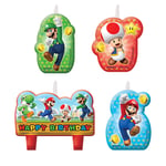 Super Mario Birthday Candles Happy Birthday Party Cake Topper Candles x 4