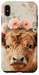 iPhone XS Max Spring, Highland Cow | Elegant Highland Cow, Floral Pastel Case
