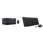 Logitech MK850 Wireless Keyboard and Mouse Combo, Multi-Device Compatible, Dark Grey & MK270 Wireless Keyboard and Mouse Combo for Windows, Long Range Wireless Connection, Black