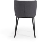 Ciselia, Spisebordsstol, moderne, nordisk, stof by Kave Home (H: 75 cm. x B: 55 cm. x L: 52 cm., Mørkegrå)