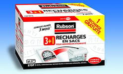 RUBSON recharges en sac pour absorbeur d'humidité - Lot de 3 recharges de 1 kg + 1 recharge 1 kg gratuite