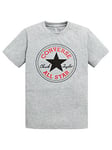 Converse Junior Boys Chuck Patch T-Shirt - Dark Grey, Grey, Size M=10-12 Years