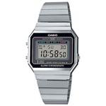 CASIO Womens Digital Watch with Stainless Steel Strap A700WE-1AEF