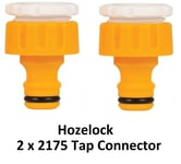 2 X Hozelock Threaded Outdoor Tap & Hose End Connector 2175 3/4" And 1/2"
