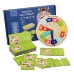 Bästa kvalitet Trä Klocka Modell Lärande hjälpmedel,Montessori Lärande klockor med kort,Kindergartner leksak för spel,Interaktion lekrum vägg