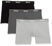 Boss Men's 3-Pack Cotton Boxer Brief, Grey/Charcoal/Black, L UK