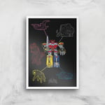 Power Rangers Megazord Giclee Print Giclee Art Print - A4 - White Frame