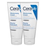 CeraVe CeraVe Baume Hydratant | 2 x 177ml | Crème Hydratante 48h Corps, Visage, Mains à l'Acide Hyaluronique pour Peaux Sèches à Très Sèches