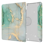 IPad 10.2 2021, 2020, 2019 etui - Marble Pattern-Light Green