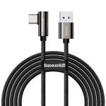 Baseus Legend Vinklet USB-A til USB-C Kabel 66W, 2m - Svart