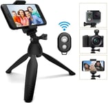 VUBD Phone Tripod,Mini Phone Tripod Selfie Stick Travel Stand Adjustable Stand Holder with Wireless Remote Shutter and Universal Clip