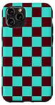 iPhone 11 Pro Checkered Turquoise Brown Checkerboard Pattern Checkered Case