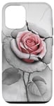 Coque pour iPhone 15 Rose en pierre pétrifiée éclatant l’art surréaliste