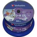 Verbatim Dvd+r Dl, 8x, 8,5 Gb/240 Min, 50-pack Spindel, Azo (437