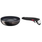 Tefal Ingenio Easy Plus Poêle wok Noir 26 cm, Empilable, Revêtement antiadhésif, Tous feux sauf induction L1507702 & Ingenio Poignée amovible noire, Verrouillage sécurité 3 points