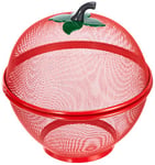 Excelsa Apple Corbeille à Fruits en Acier 26,5 x 26,5 x 27 cm, Rouge